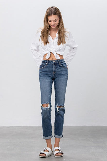 Ripped Boyfriend Jeans - Tigbul's Variety Fashion Shop