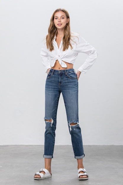 Ripped Boyfriend Jeans - Tigbul's Variety Fashion Shop
