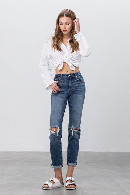 Ripped Boyfriend Jeans - Tigbul's Variety Fashion Shop