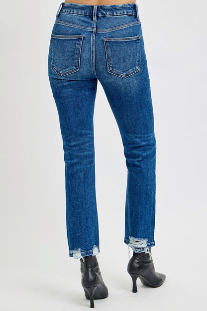 RISEN Full Size High Rise Distressed Crop Straight Jeans - Tigbul's Variety Fashion Shop