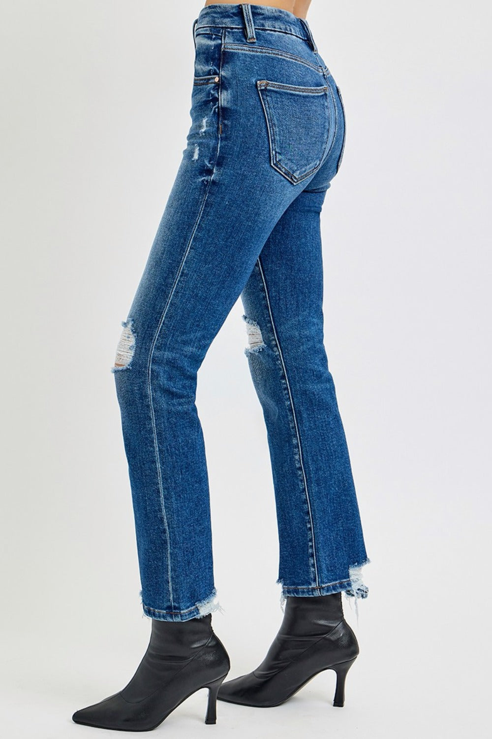 RISEN Full Size High Rise Distressed Crop Straight Jeans - Tigbul's Variety Fashion Shop