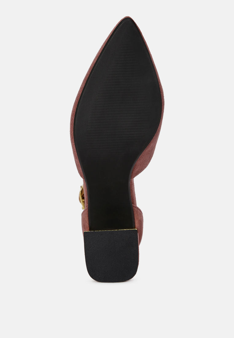 Rory Metallic Sling Detail Block Heel Sandals - Tigbul's Variety Fashion Shop
