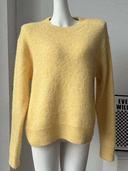 Round Neck Dropped Shoulder Sweater - Tigbul's Variety Fashion Shop