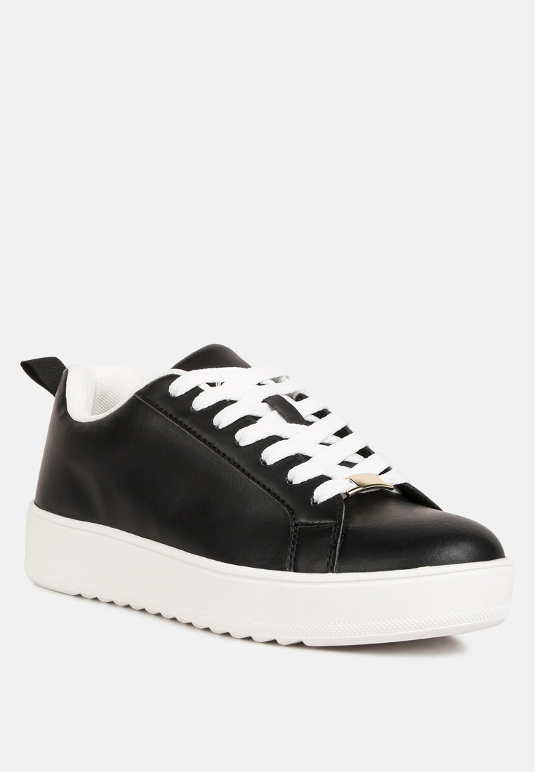 Rouxy Faux Leather Sneakers - Tigbul's Variety Fashion Shop