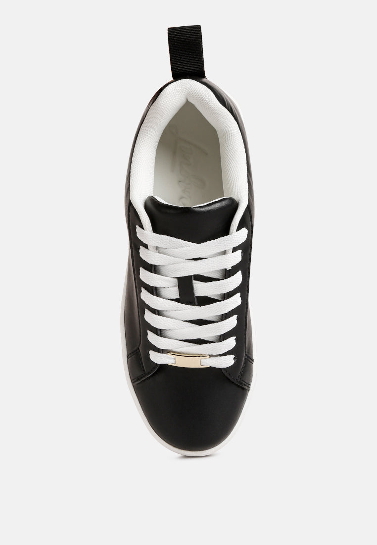 Rouxy Faux Leather Sneakers - Tigbul's Variety Fashion Shop