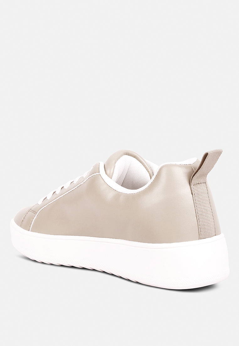 Rouxy Faux Leather Sneakers - Tigbul's Variety Fashion Shop