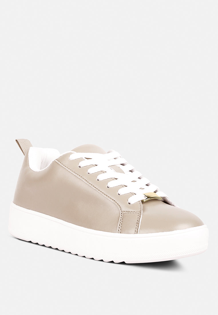 Rouxy Faux Leather Sneakers - Tigbul's Variety Fashion Shop