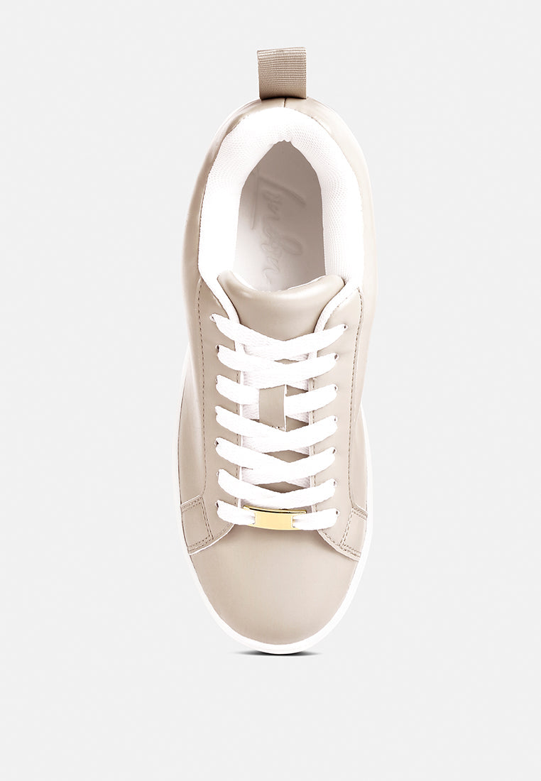Rouxy Faux Leather Sneakers - Tigbul's Variety Fashion Shop
