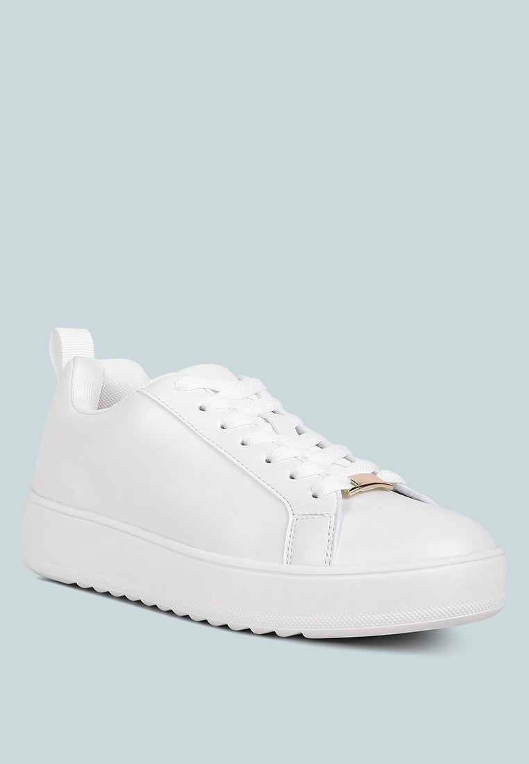 Rouxy Faux Leather Sneakers - Tigbul's Variety Fashion Shop