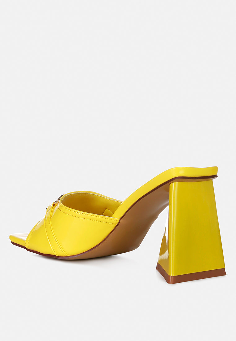 Salisbury Horsebit Buckle Triangular Block Heel Sandals - Tigbul's Variety Fashion Shop