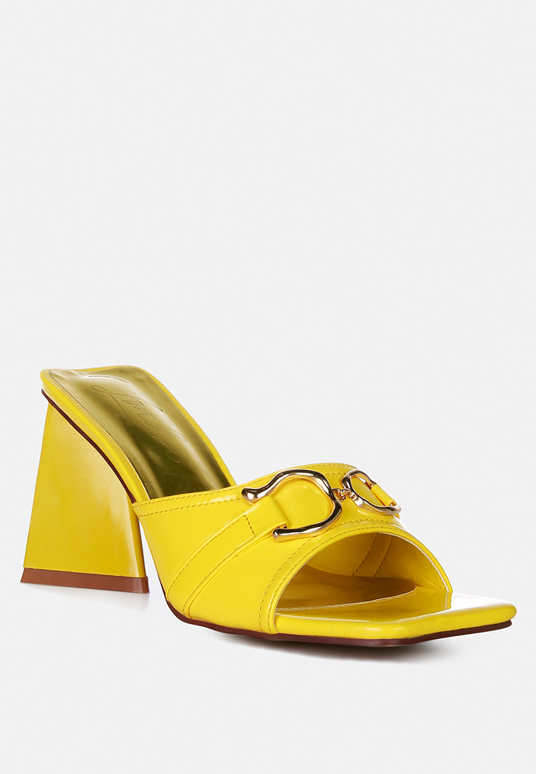 Salisbury Horsebit Buckle Triangular Block Heel Sandals - Tigbul's Variety Fashion Shop