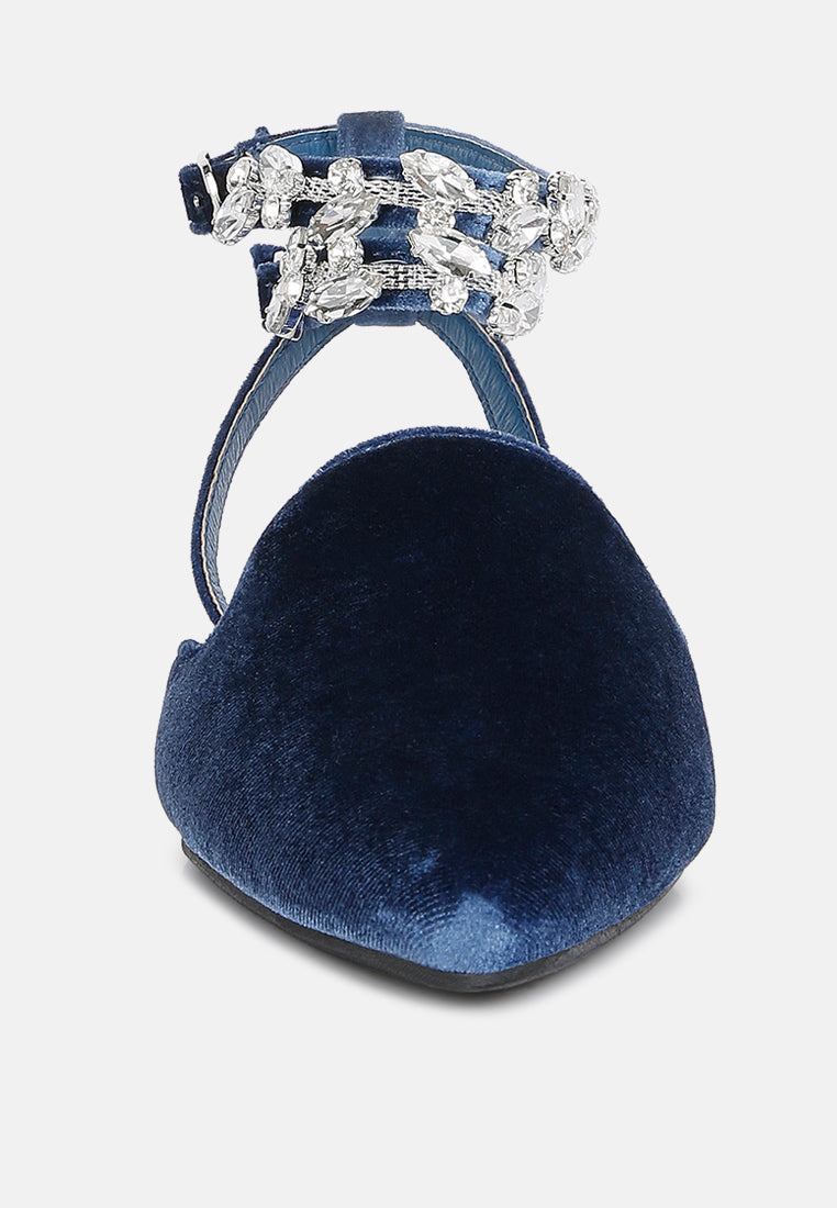 Salome Black Velvet Luxe Jewelled Flat Mules - Tigbul's Variety Fashion Shop