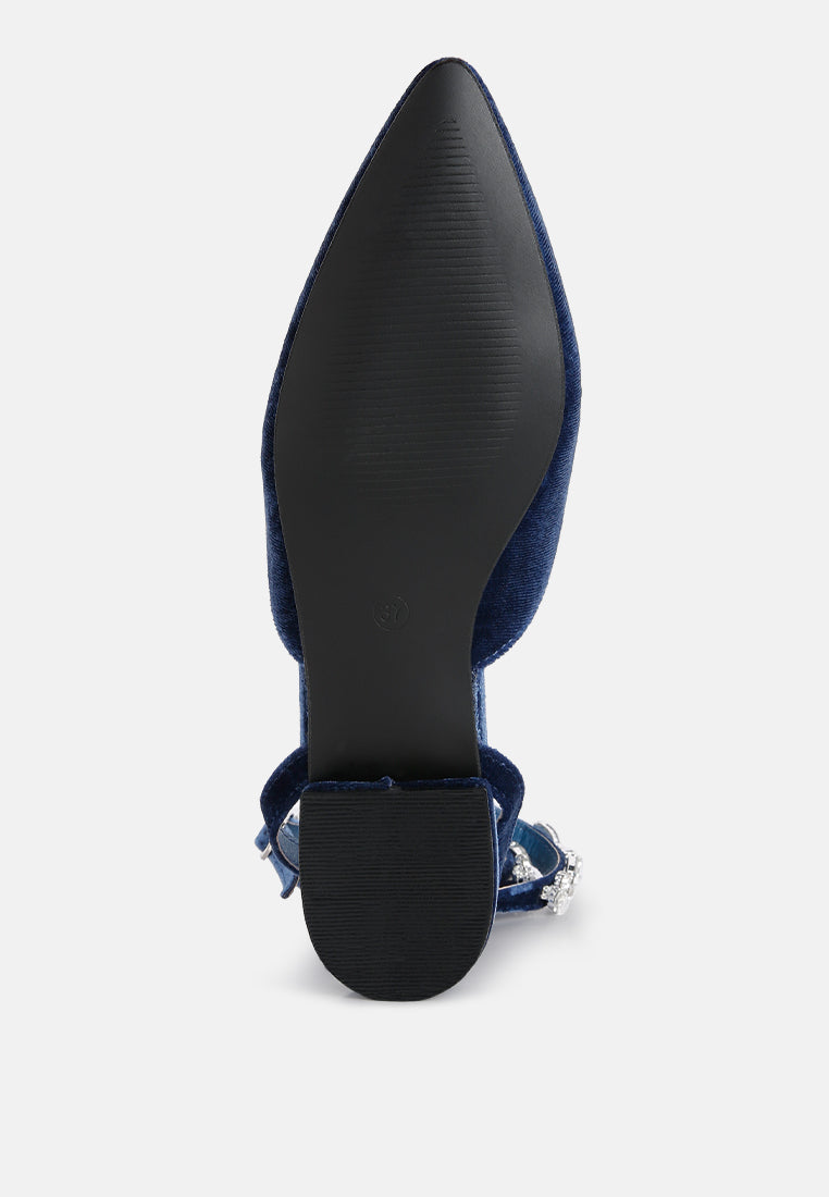Salome Black Velvet Luxe Jewelled Flat Mules - Tigbul's Variety Fashion Shop