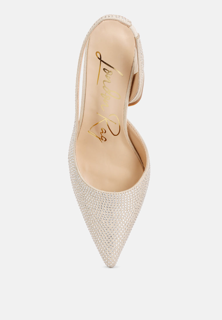 Saranna Rhinestone Embellished Suede Heel Sandals - Tigbul's Variety Fashion Shop