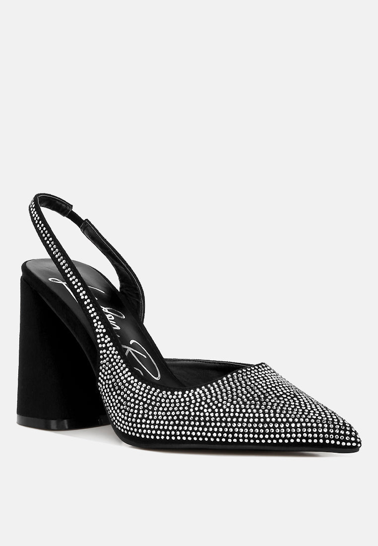 Saranna Rhinestone Embellished Suede Heel Sandals - Tigbul's Variety Fashion Shop