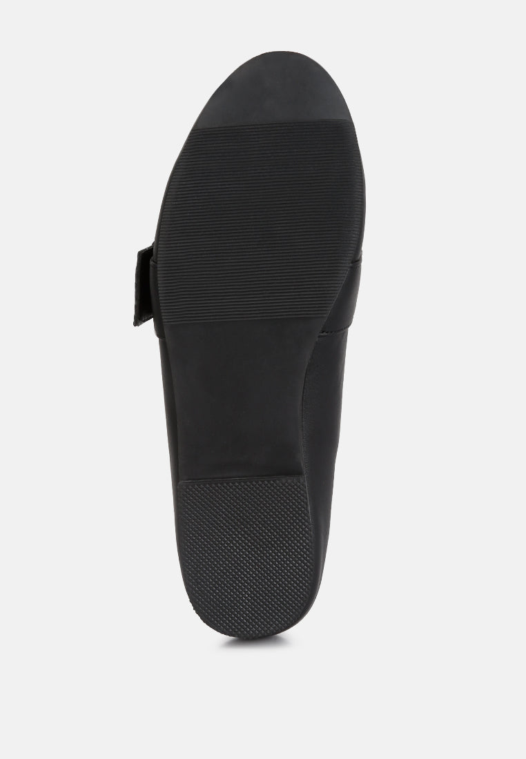Saskia Pin Buckle Detail Loafers - Tigbul's Variety Fashion Shop