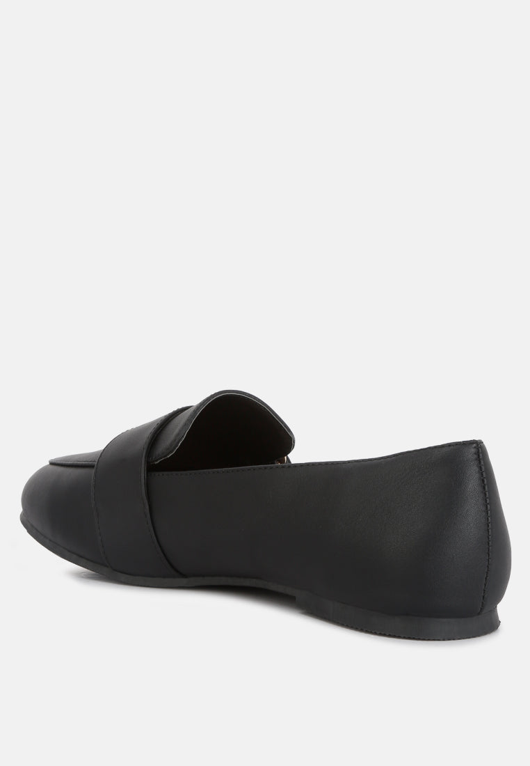 Saskia Pin Buckle Detail Loafers - Tigbul's Variety Fashion Shop
