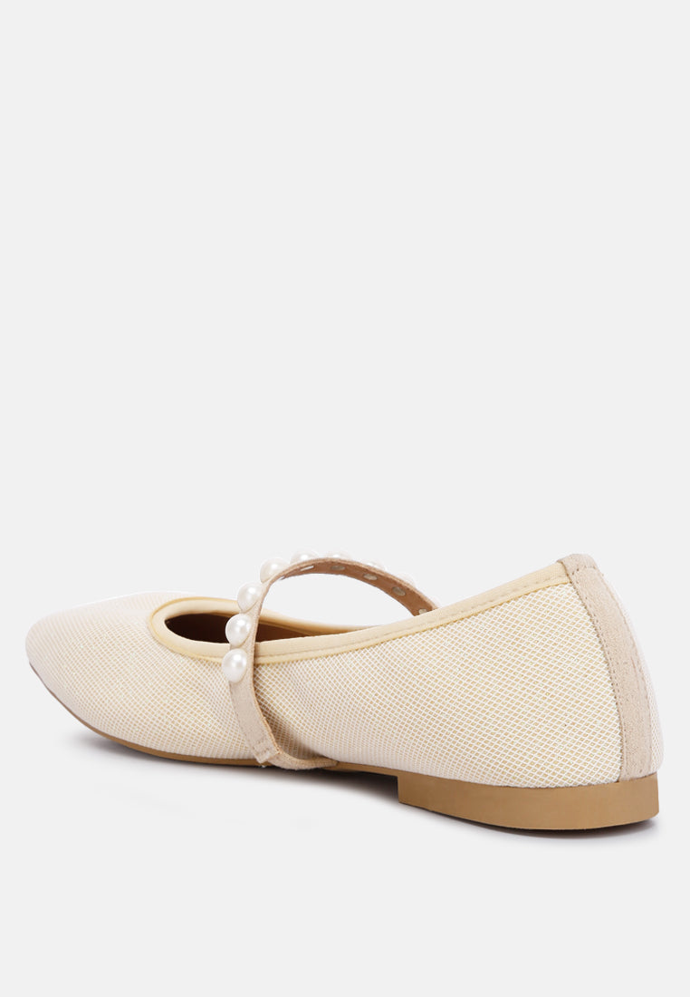Sassie Pearl Embellished Ballerina Flats - Tigbul's Variety Fashion Shop