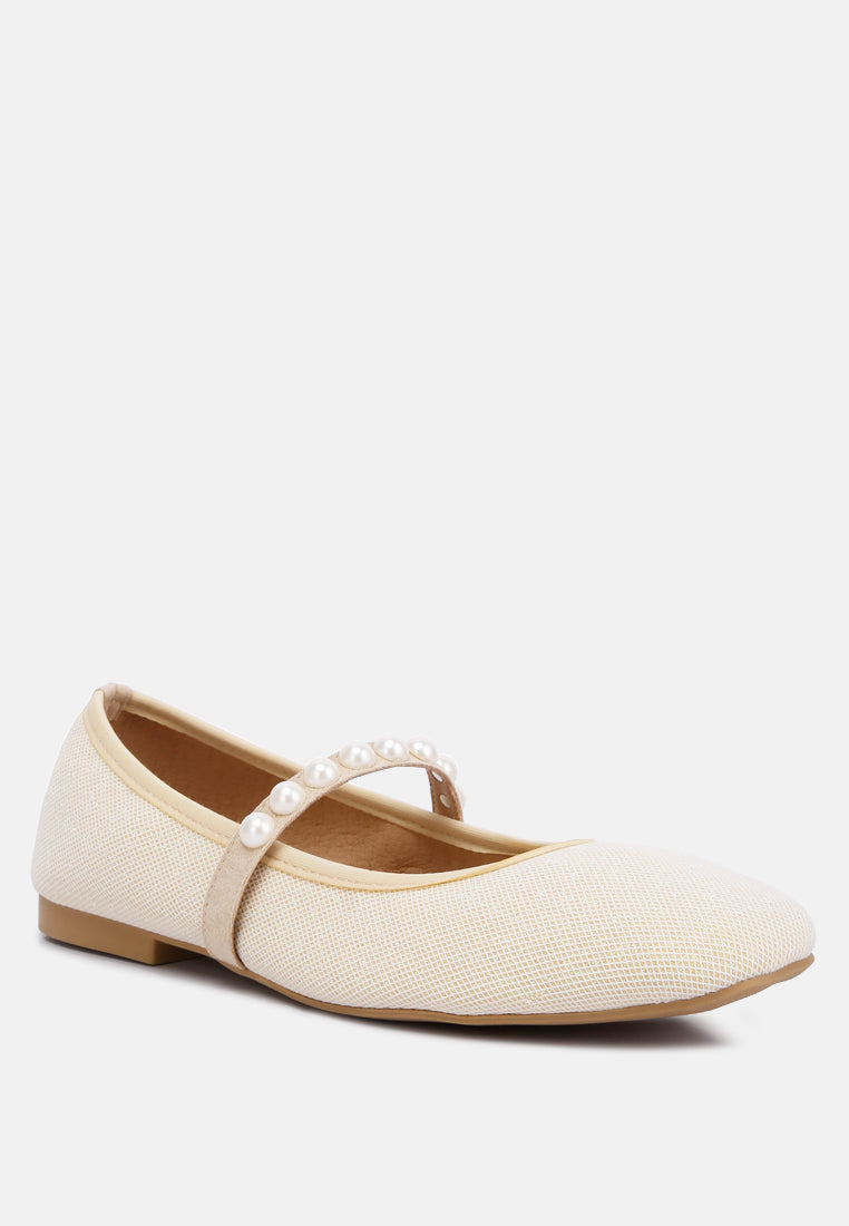 Sassie Pearl Embellished Ballerina Flats - Tigbul's Variety Fashion Shop