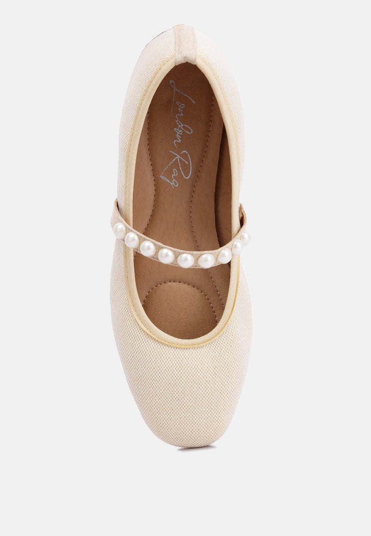 Sassie Pearl Embellished Ballerina Flats - Tigbul's Variety Fashion Shop