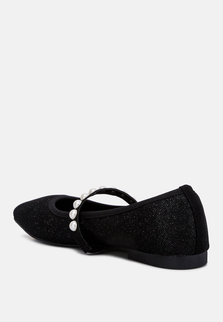 Sassie Pearl Embellished Ballerina Flats - Tigbul's Variety Fashion Shop