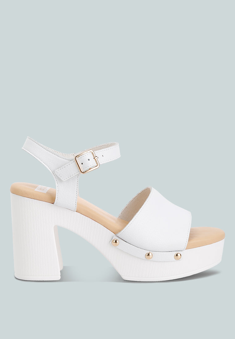 Sawor Recycled Leather High Block Sandals - Tigbul's Variety Fashion Shop