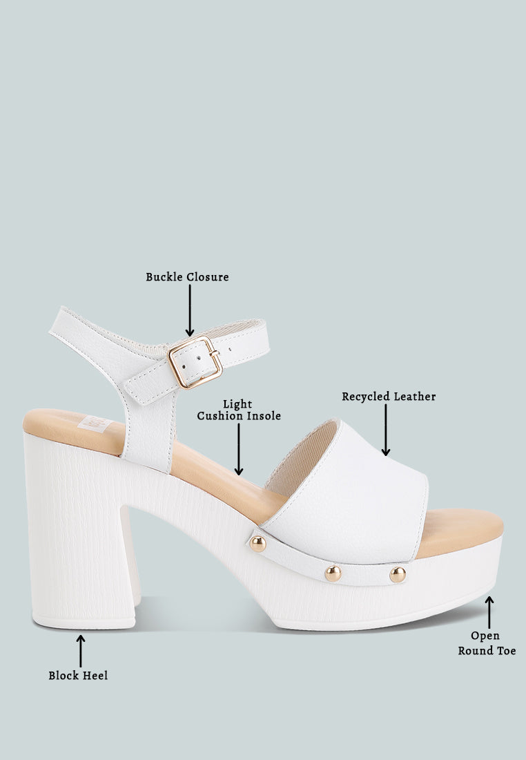 Sawor Recycled Leather High Block Sandals - Tigbul's Variety Fashion Shop