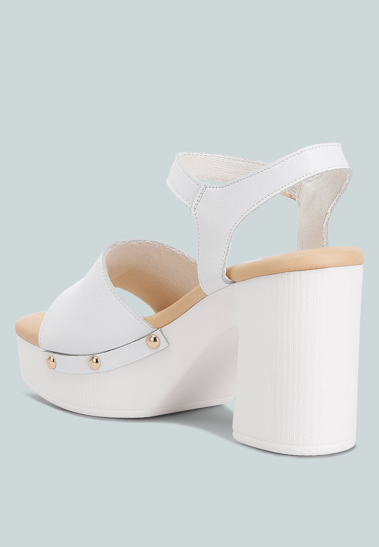 Sawor Recycled Leather High Block Sandals - Tigbul's Variety Fashion Shop