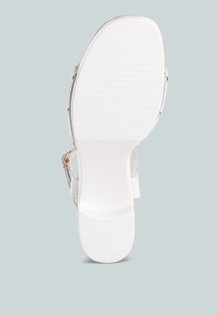 Sawor Recycled Leather High Block Sandals - Tigbul's Variety Fashion Shop
