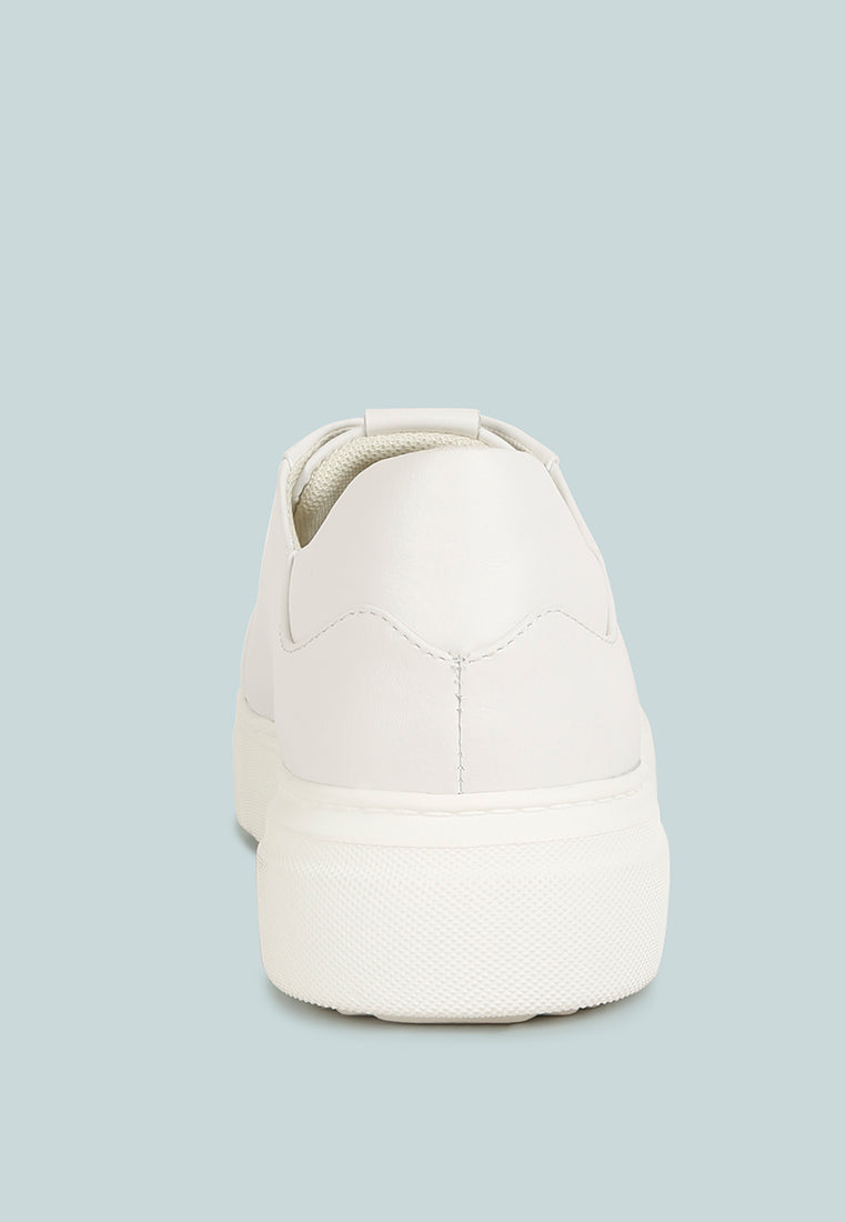 Schick Lace Up Leather Sneakers - Tigbul's Variety Fashion Shop