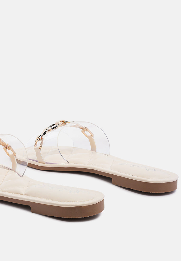 Scoth Clear Buckled Quilted Slides - Tigbul's Variety Fashion Shop