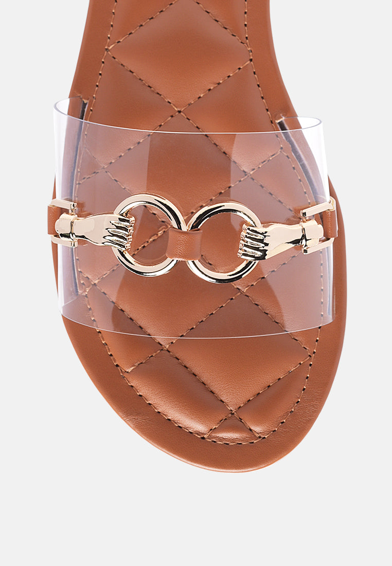 Scoth Clear Buckled Quilted Slides - Tigbul's Variety Fashion Shop