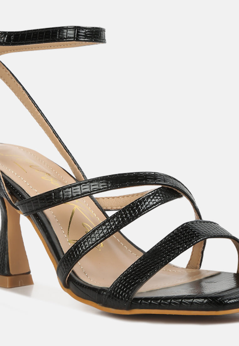 Serling Croc Spool Heel Sandals - Tigbul's Variety Fashion Shop