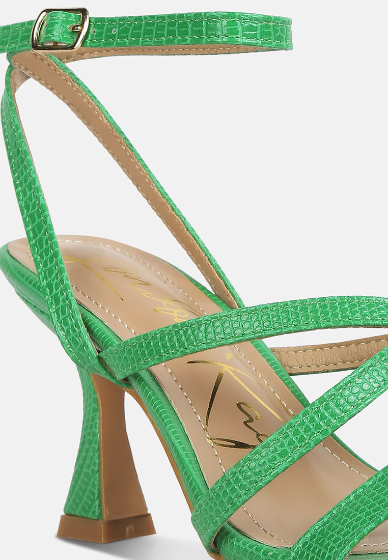 Serling Croc Spool Heel Sandals - Tigbul's Variety Fashion Shop