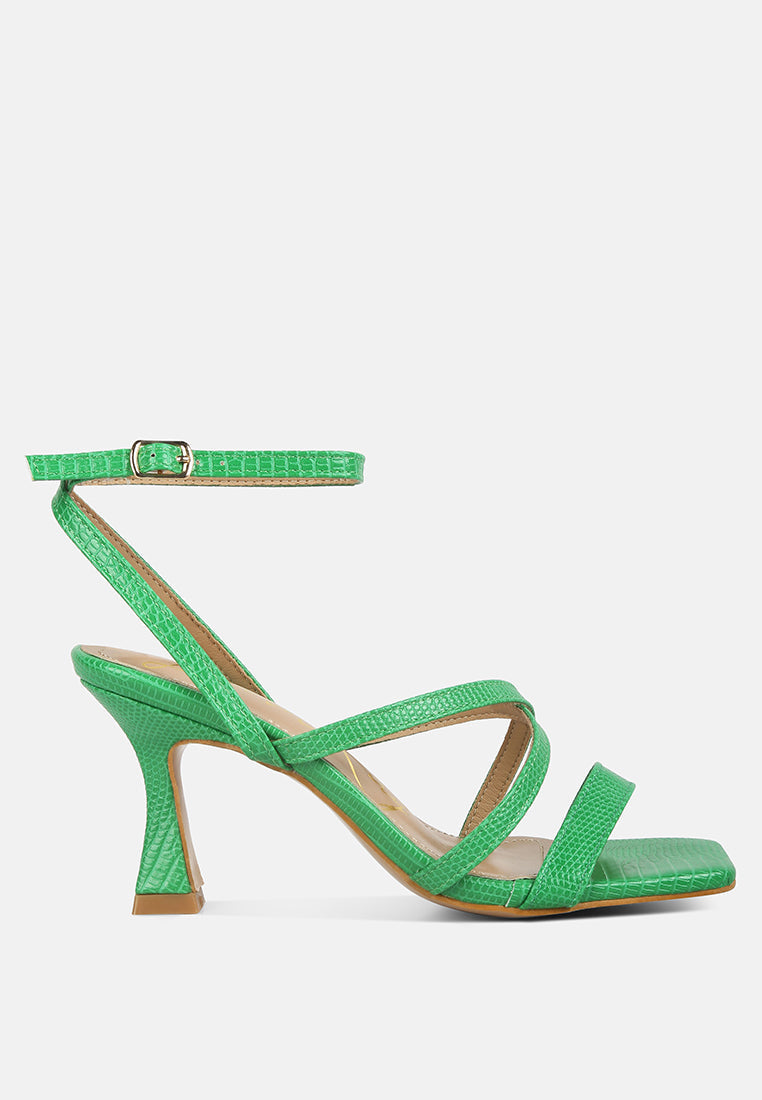 Serling Croc Spool Heel Sandals - Tigbul's Variety Fashion Shop