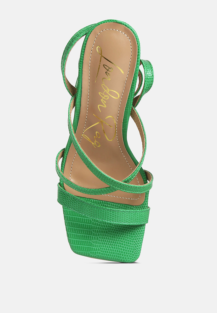 Serling Croc Spool Heel Sandals - Tigbul's Variety Fashion Shop