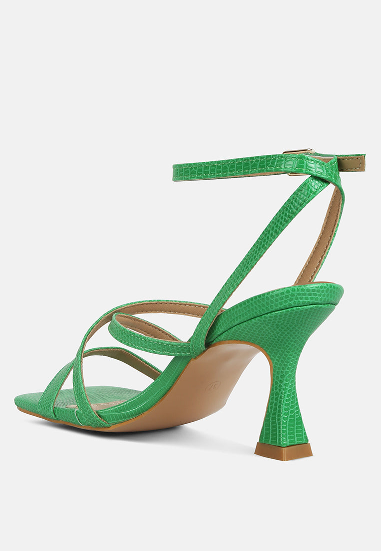 Serling Croc Spool Heel Sandals - Tigbul's Variety Fashion Shop