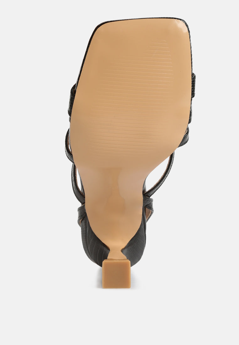 Serling Croc Spool Heel Sandals - Tigbul's Variety Fashion Shop