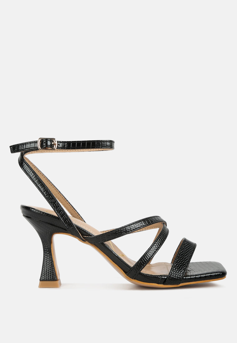 Serling Croc Spool Heel Sandals - Tigbul's Variety Fashion Shop