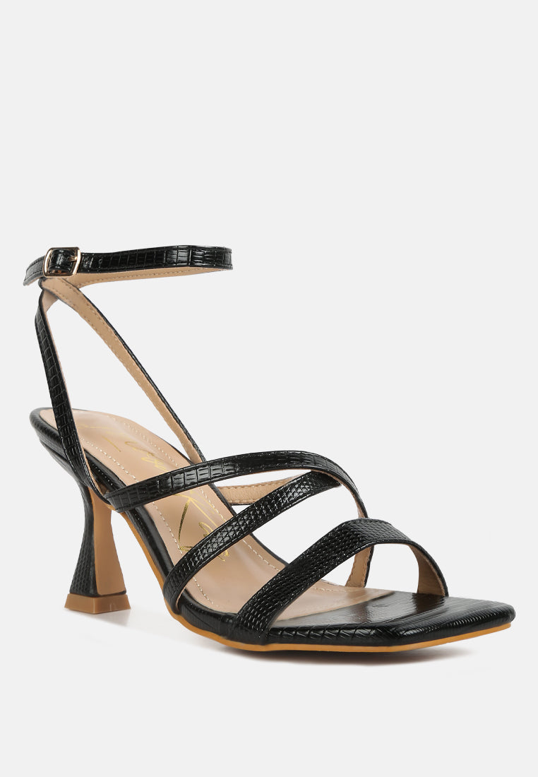 Serling Croc Spool Heel Sandals - Tigbul's Variety Fashion Shop