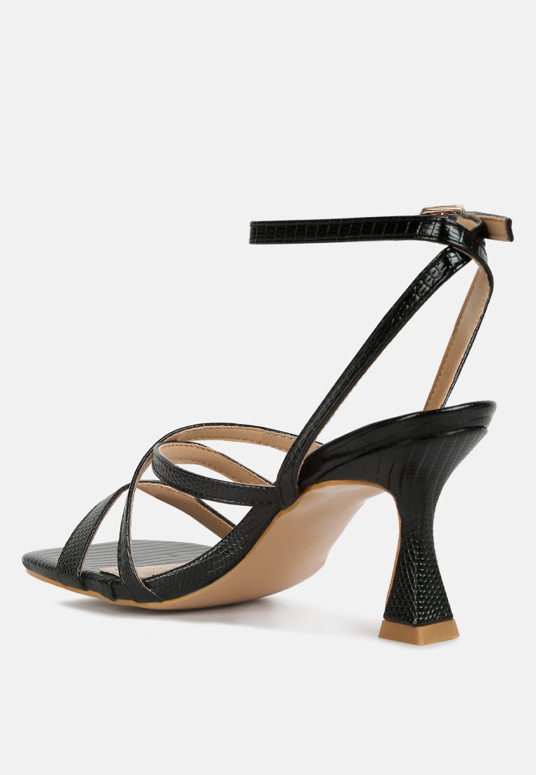 Serling Croc Spool Heel Sandals - Tigbul's Variety Fashion Shop