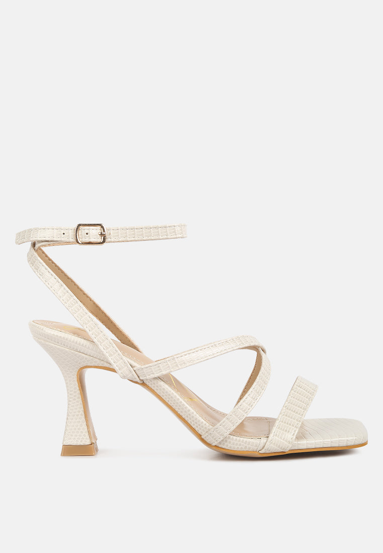 Serling Croc Spool Heel Sandals - Tigbul's Variety Fashion Shop