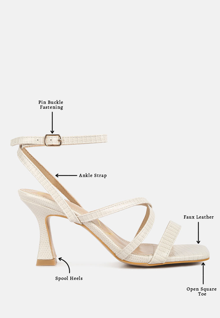 Serling Croc Spool Heel Sandals - Tigbul's Variety Fashion Shop