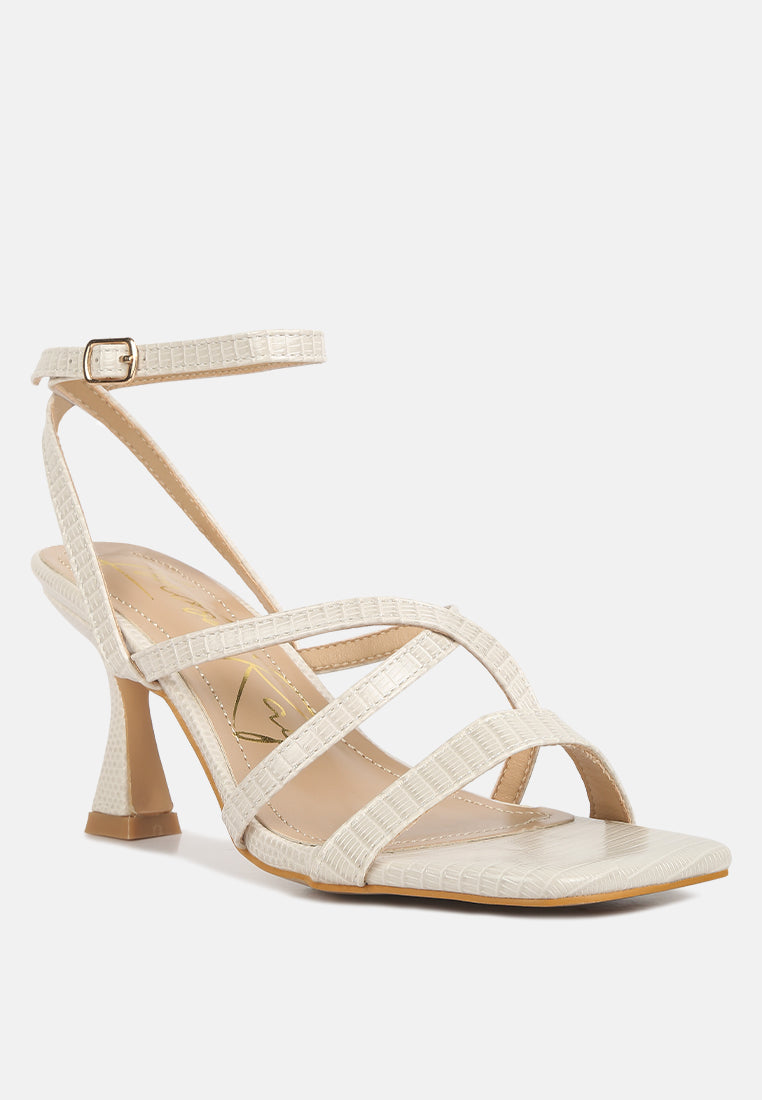 Serling Croc Spool Heel Sandals - Tigbul's Variety Fashion Shop