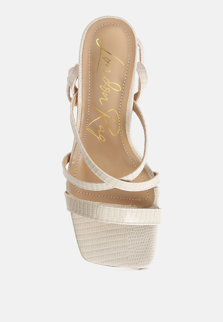 Serling Croc Spool Heel Sandals - Tigbul's Variety Fashion Shop