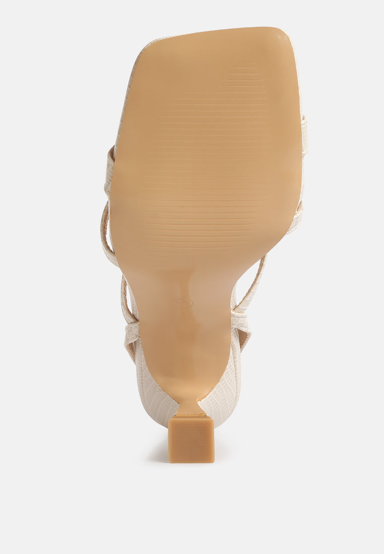 Serling Croc Spool Heel Sandals - Tigbul's Variety Fashion Shop