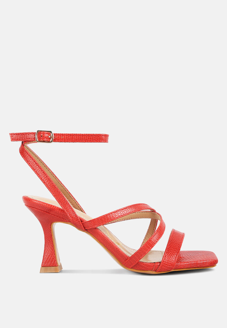 Serling Croc Spool Heel Sandals - Tigbul's Variety Fashion Shop