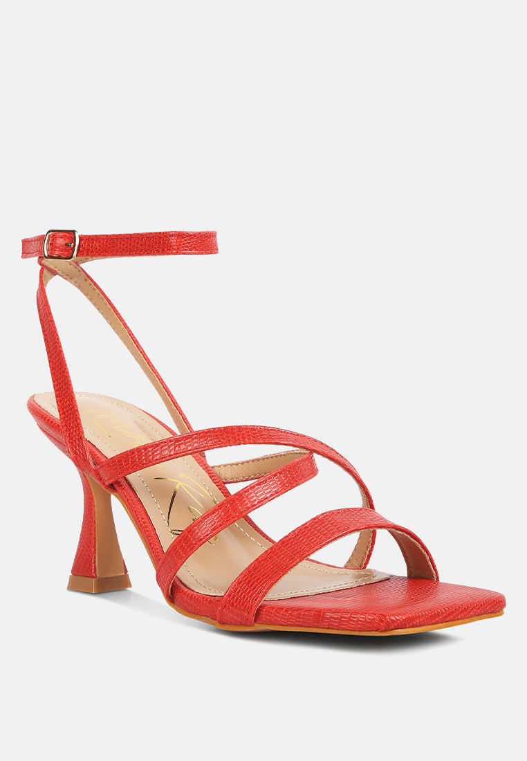 Serling Croc Spool Heel Sandals - Tigbul's Variety Fashion Shop