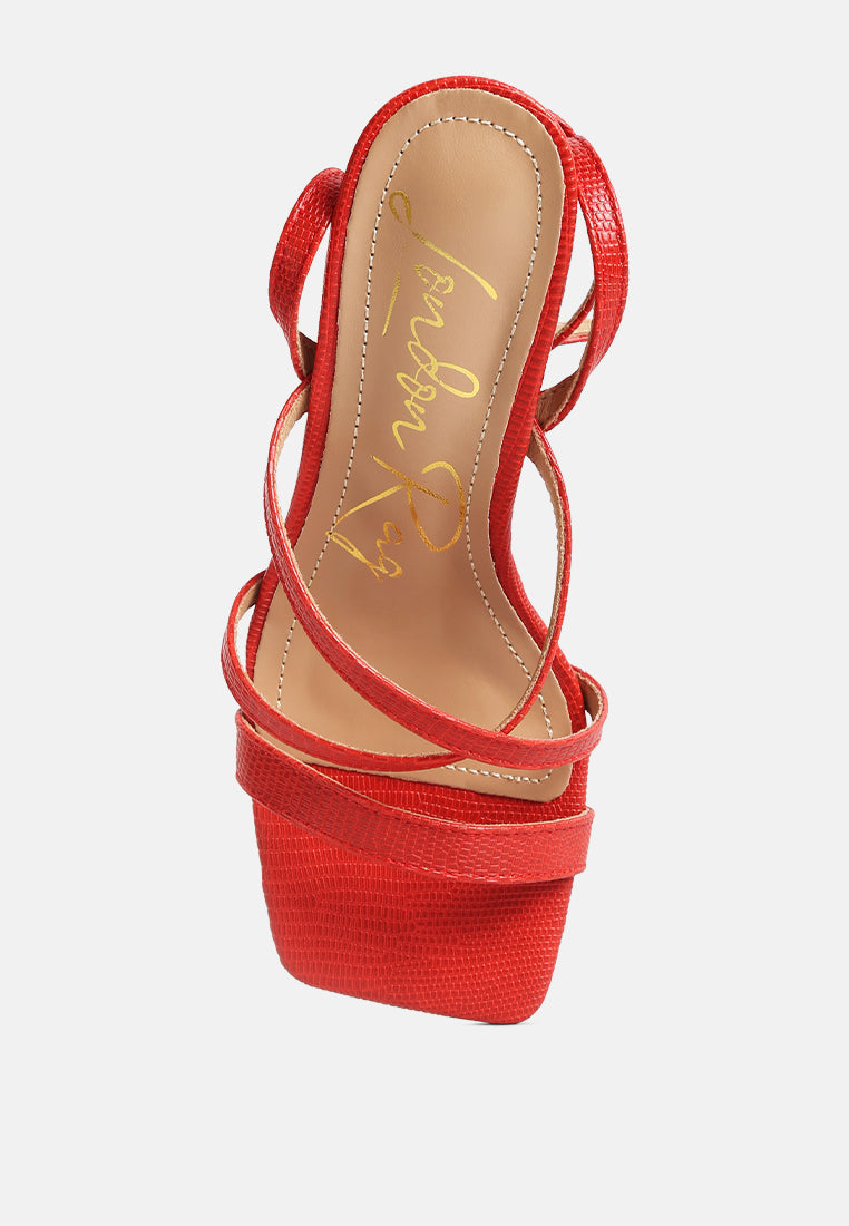Serling Croc Spool Heel Sandals - Tigbul's Variety Fashion Shop