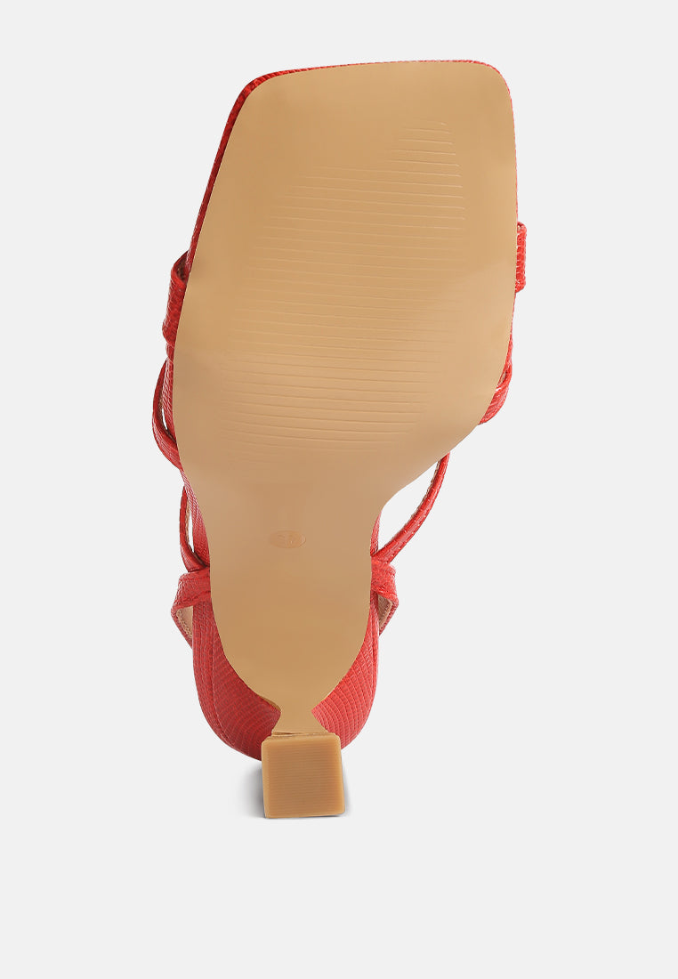 Serling Croc Spool Heel Sandals - Tigbul's Variety Fashion Shop